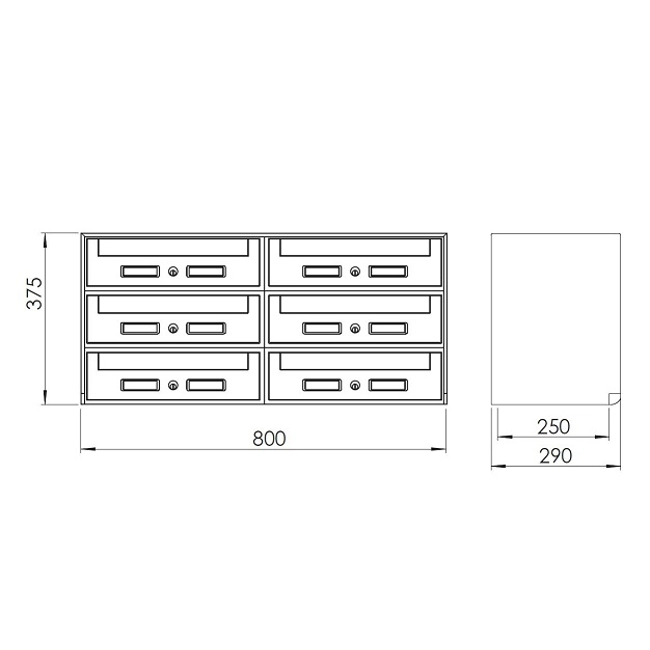 Vendita online Casellario postale alluminio silver da 3 a 15 cassette